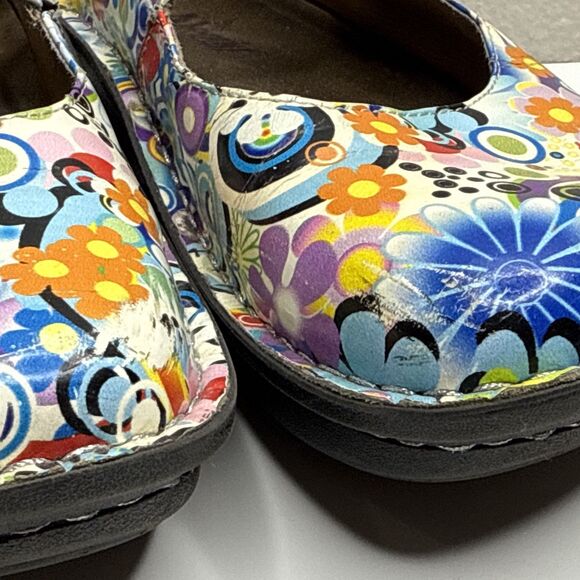 Alegria Paloma Floral Button Mary Jane Colorful Shoes Women's size 38 8 8.5 - Picture 5 of 16
